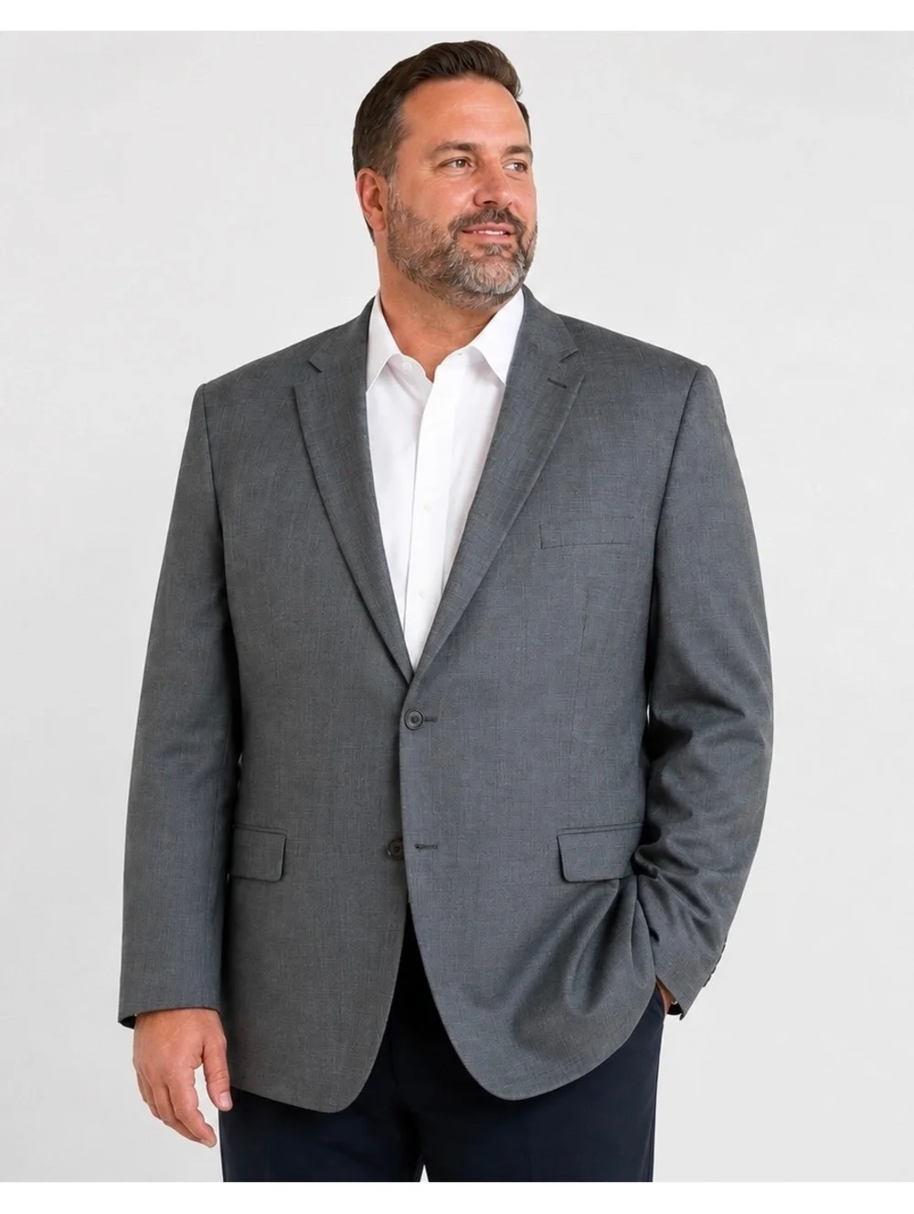 Ralph Lauren Men’s 56L Gray 100% Wool Two Button Sport Coat Blazer NWT